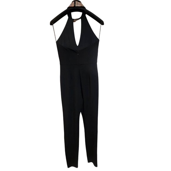 Bebe Black S Halter Jumpsuit Girls Night Out Cocktails Minimalist Quiet Luxury - Picture 5 of 16